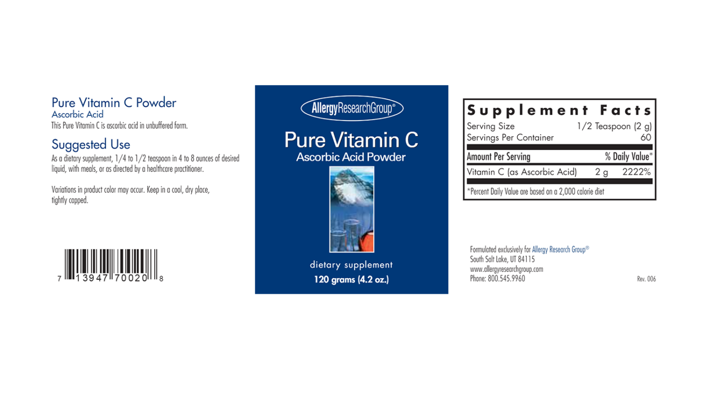 Vitamin C Pure Vitamin C Powder 120 gms Biotype Nutrients